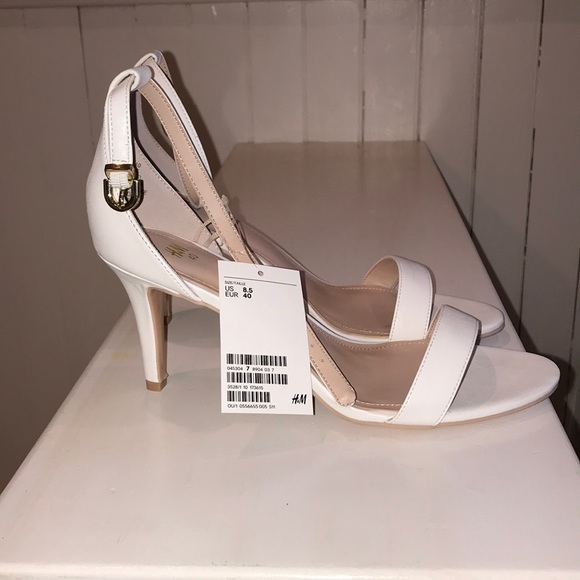 h&m white heels